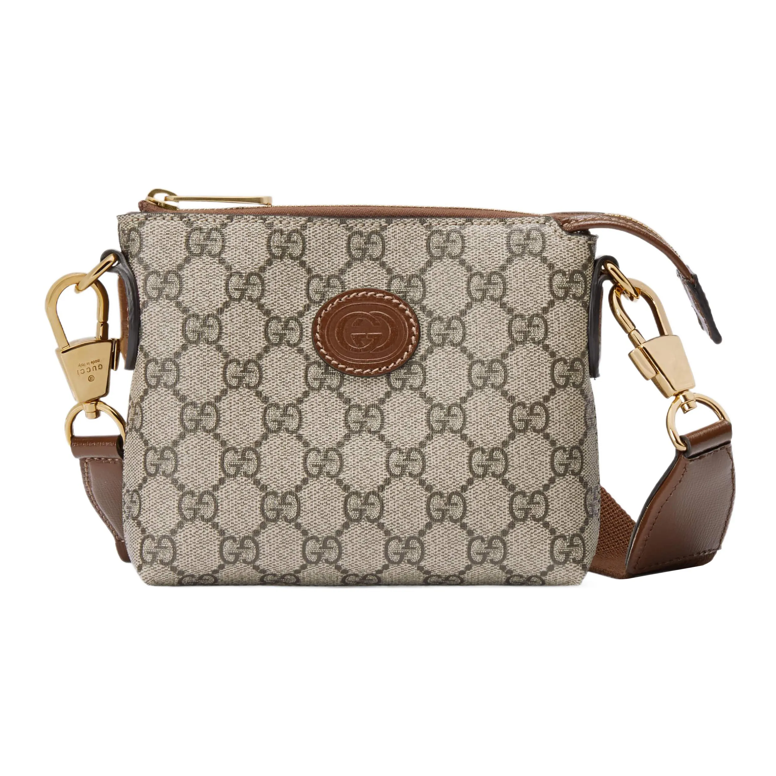 GUCCI GG Canvas With Leather Trim Shoulder Bag, Crossbody Bag Men's