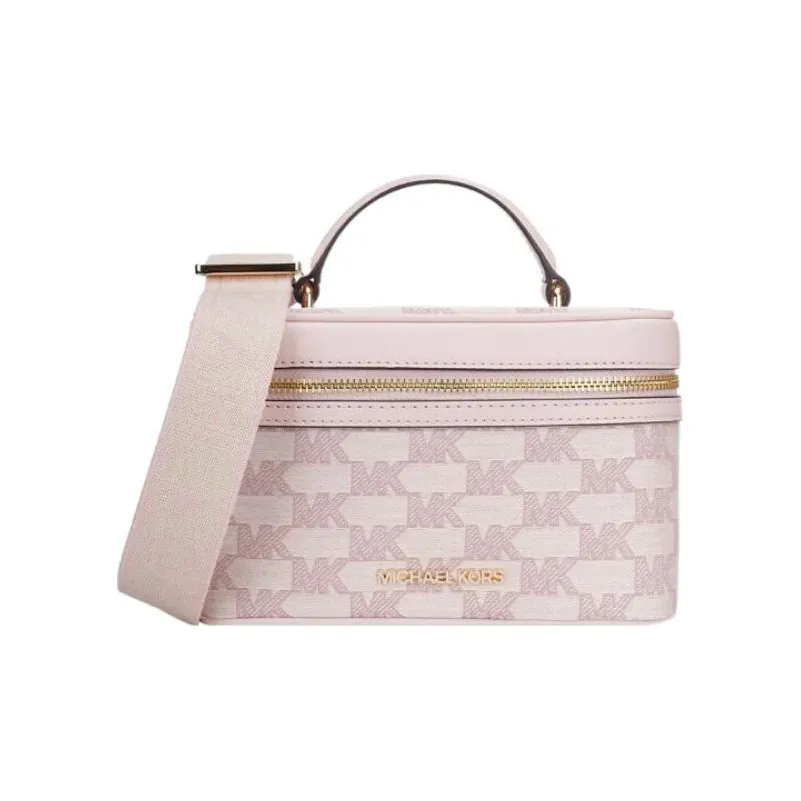 MICHAEL KORS Jet Set Холст и Кожаная Коробка Сумка Косметичка Сумка через плечо Сумка через плечо Женская Розовая