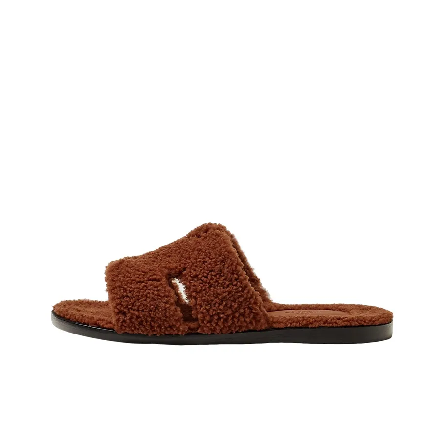 HERMES Slip Resistant Slide Slippers Men's Brown