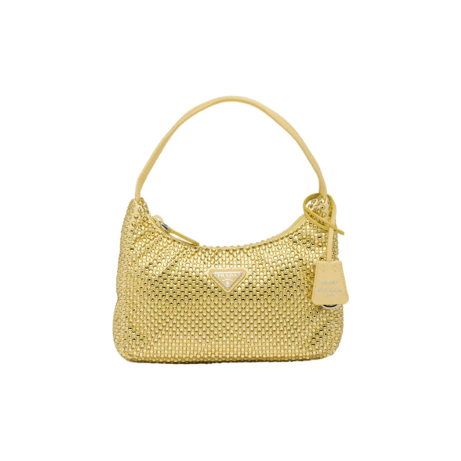 PRADA Fabric Hobo Bag, Handbag, Shoulder Bag Women's Pineapple Yellow