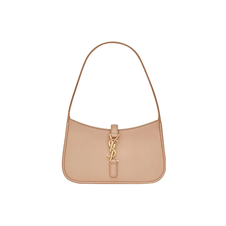SAINT LAURENT Le 5 A 7 Mini Hobo Bag In Smooth Leather Rosy Sand