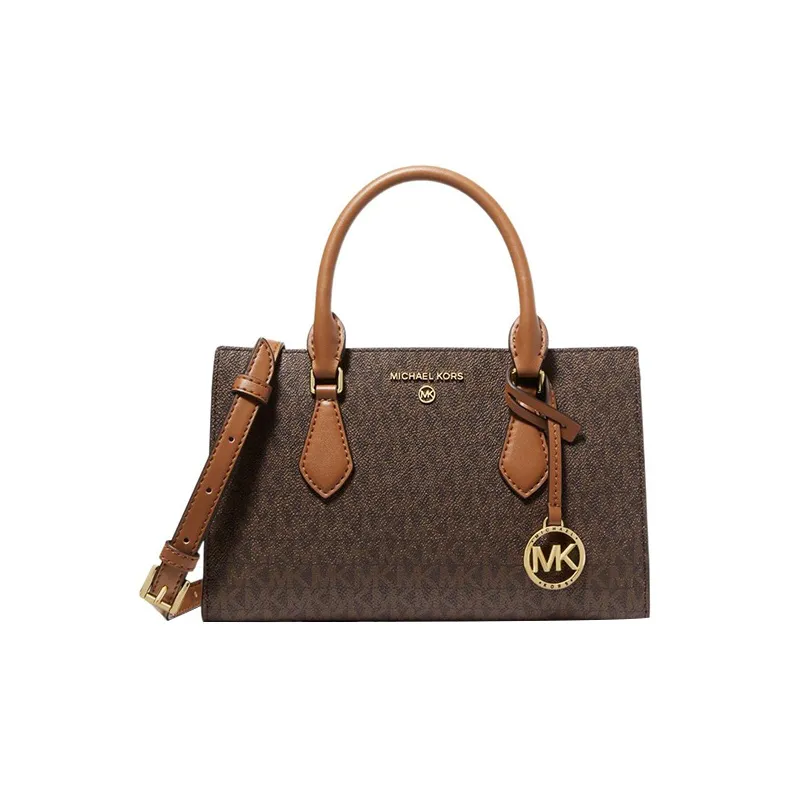 MICHAEL KORS Valerie Canvas Polyester Handbag, Shoulder Bag, Crossbody Bag Trumpets Women's Acorn Brown