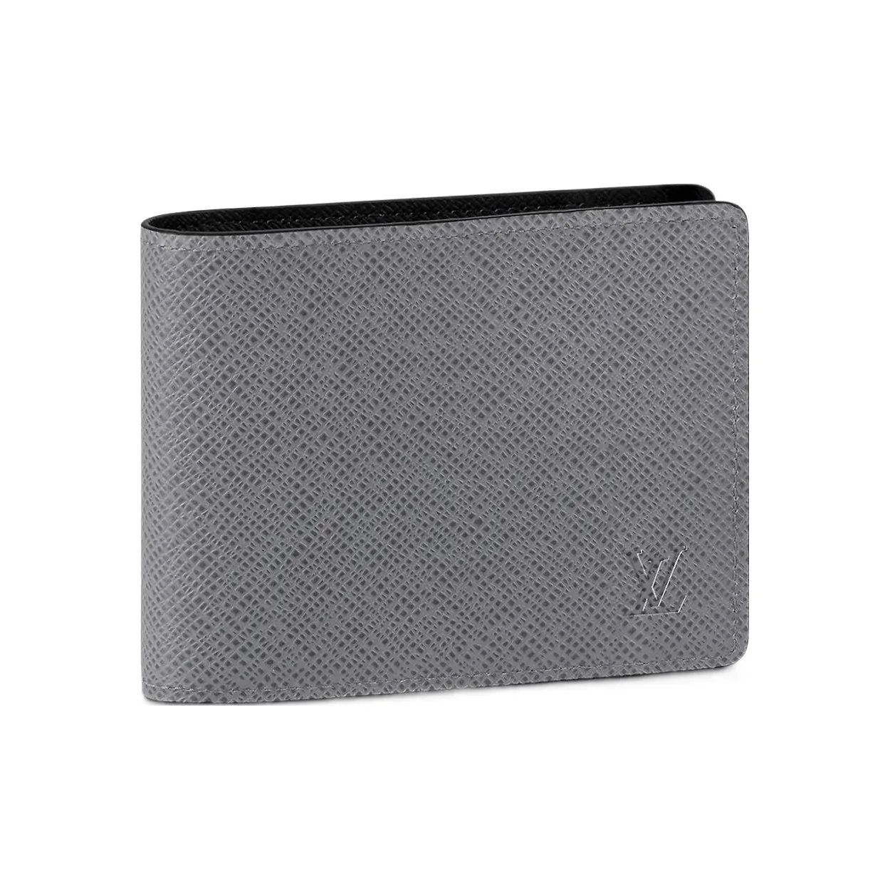 LOUIS VUITTON Slender Taiga Cow Leather Wallet Men's Gray/Black