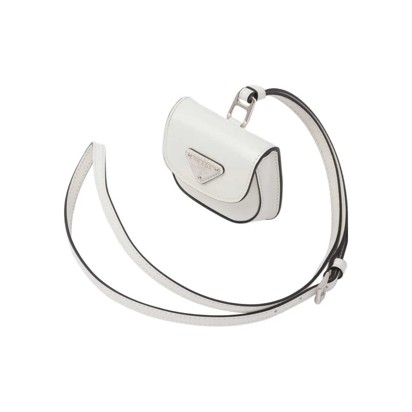 PRADA Leather Earphone Case Women's White