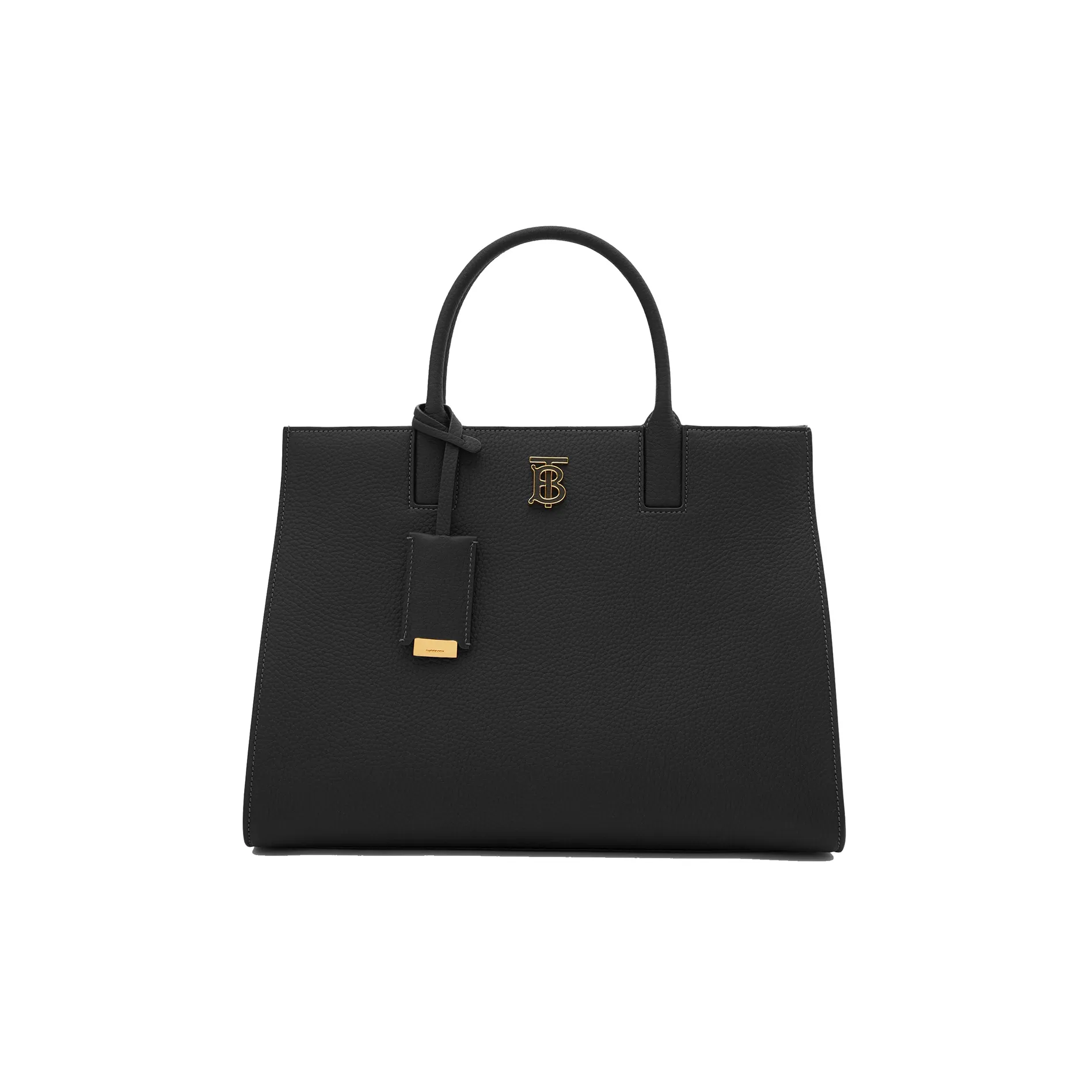 Burberry Frances Textured Calfskin Tote Bag Shopping Bag Shoulder Bag Crossbody Bag Handbag Small Size Women's Black