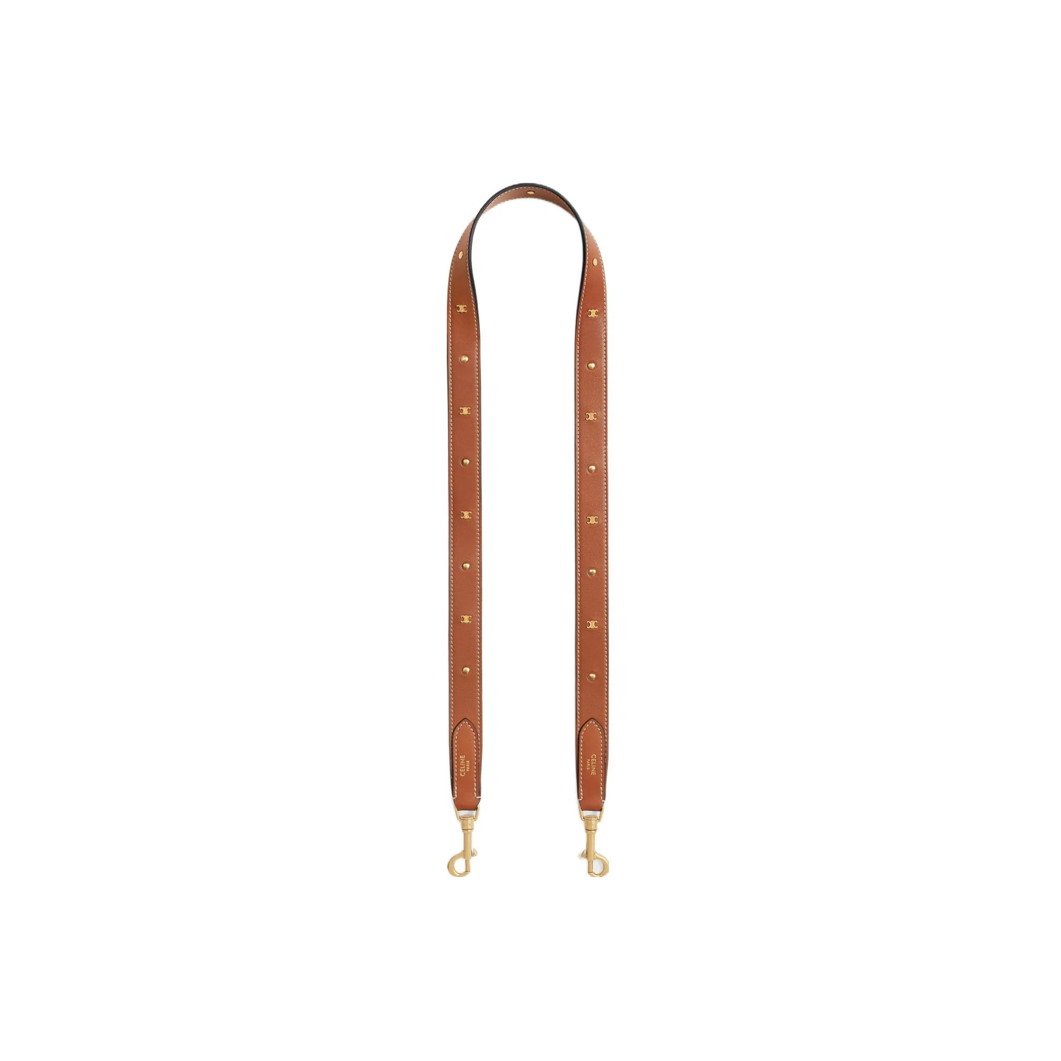 CELINE Triomphe Cow Leather Long Strap Bag Strap Women's Tawny