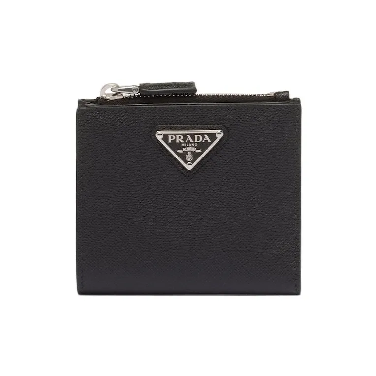 PRADA Saffiano Leather Card Holder Wallet Trumpets Men's Black