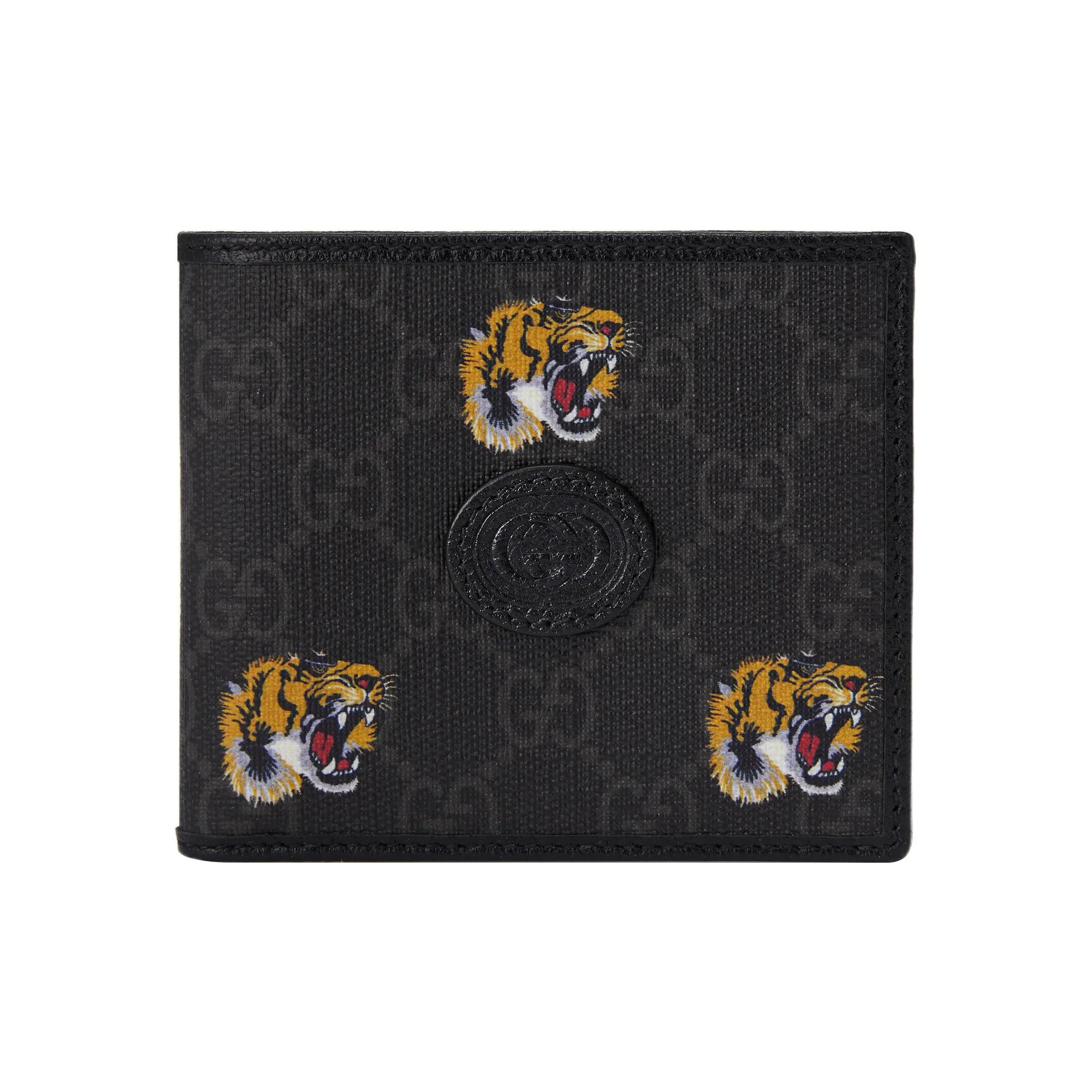 GUCCI Canvas с кожаными вставками цветовой акцент кошелек мужской черный