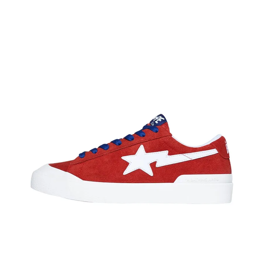 A BATHING APE MAD STA Низкий Топ Стильный Скейтбординг Мужской Красный Белый