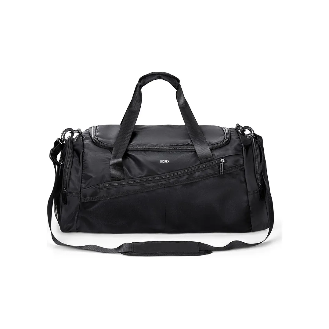RIOREX Fabric Portable Luggage Bag Gym Bag Shoulder Bag Crossbody Bag Backpack Travel Bag Regular Unisex Black
