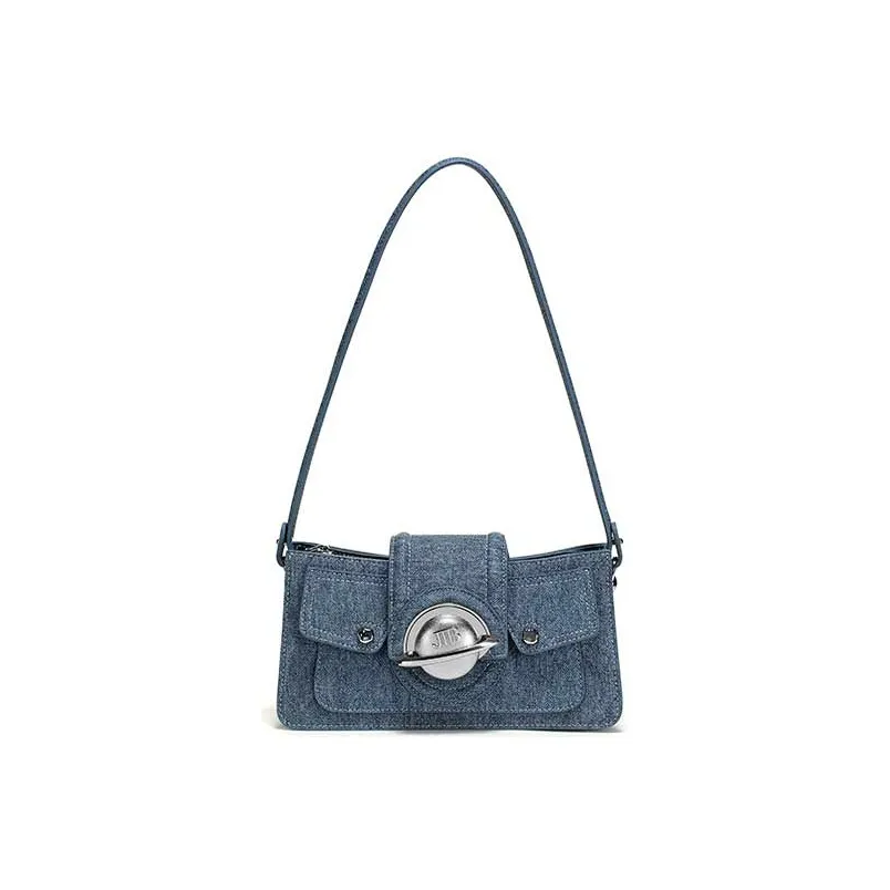 JELLYTOYBOY PU Leather Millennial Bag Hot Girl Shoulder Bag, Crossbody Bag Women's Denim Blue/Black/White/Brown