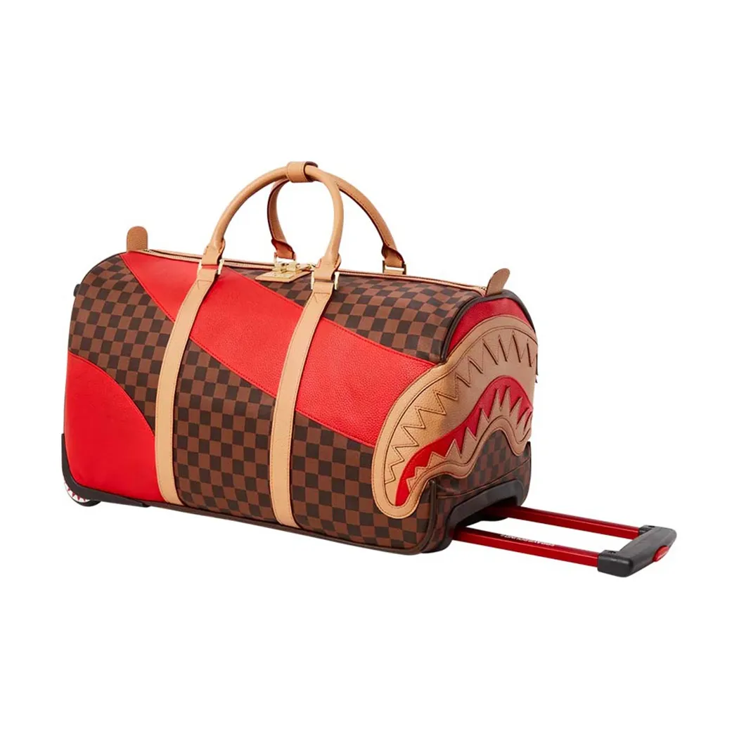 SPRAYGROUND PVC Trolley Bag, Carry on Bag, Travel Bag, Sneaker Bag, Handbag Large Size Unisex Brown