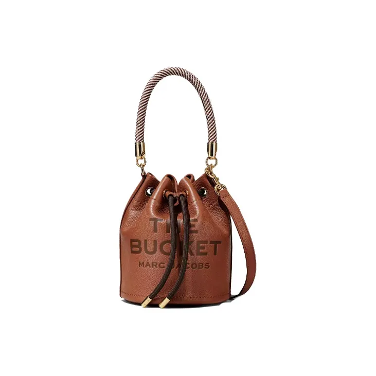 MARC JACOBS Full Grain Leather Bucket Bags Shoulder Bag Crossbody Bag Handbag Women's Brown
