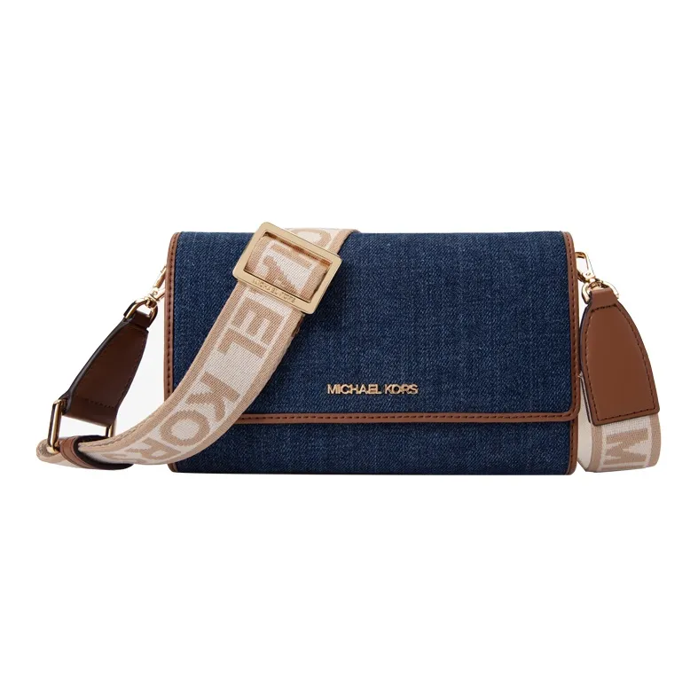 MICHAEL KORS Jet Set Item Fabric MK Crossbody Bag Shoulder Bag Women's Indigo/Acorn Brown