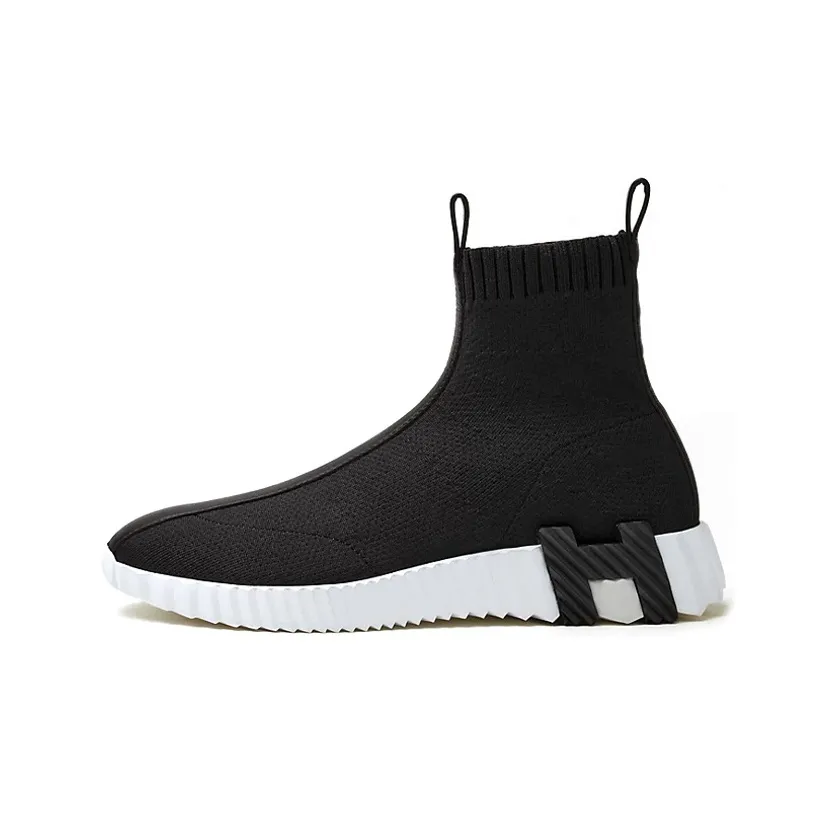 HERMES Slip Resistant High Top Sports Casual Shoes Women's Black