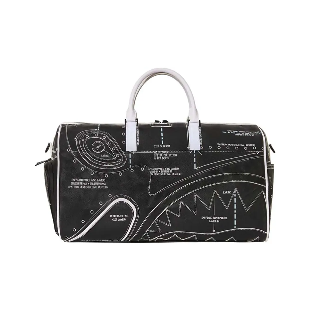 SPRAYGROUND PVC Travel Bag, Shoulder Bag, Handbag Medium Size Unisex Black