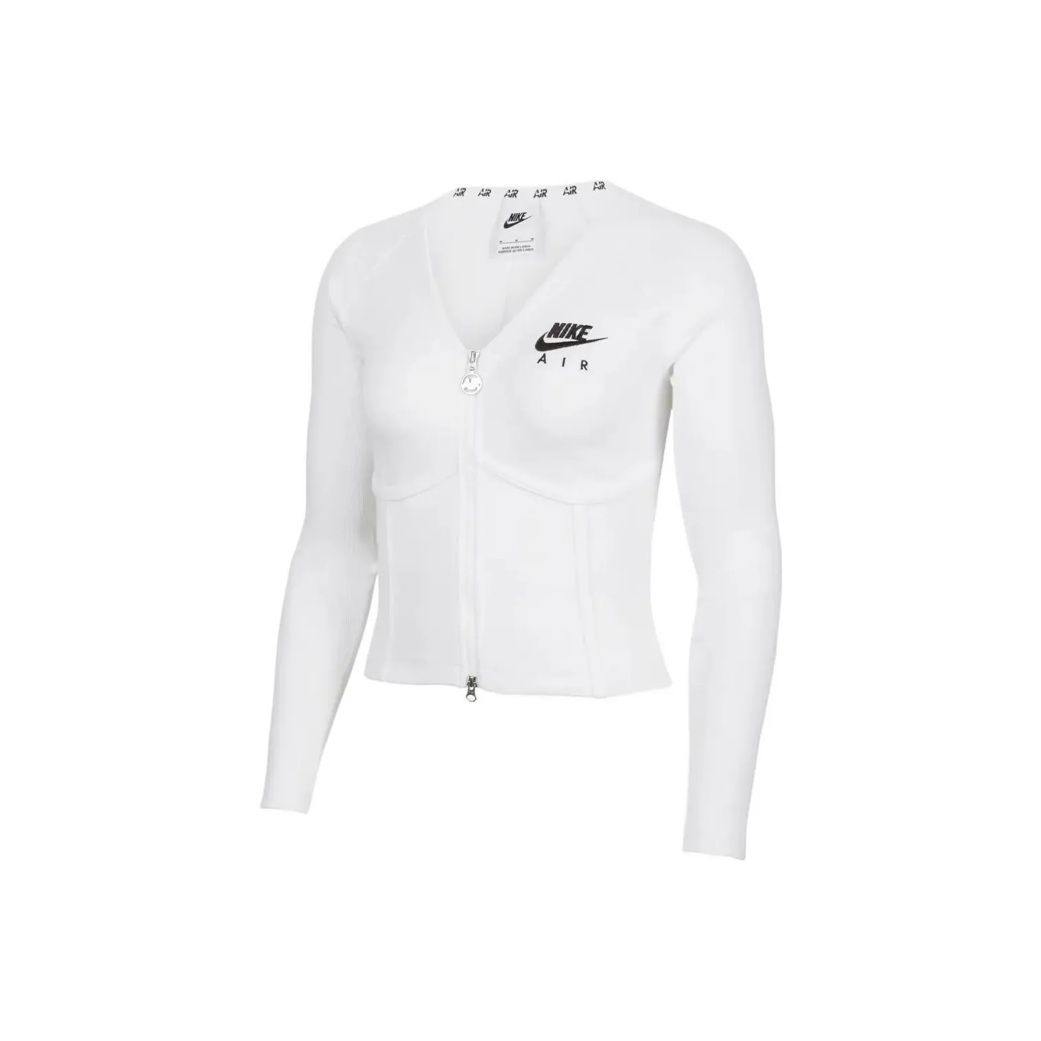 Nike Sportswear Women's Logo Embroidered Dual Zip Jacket White
