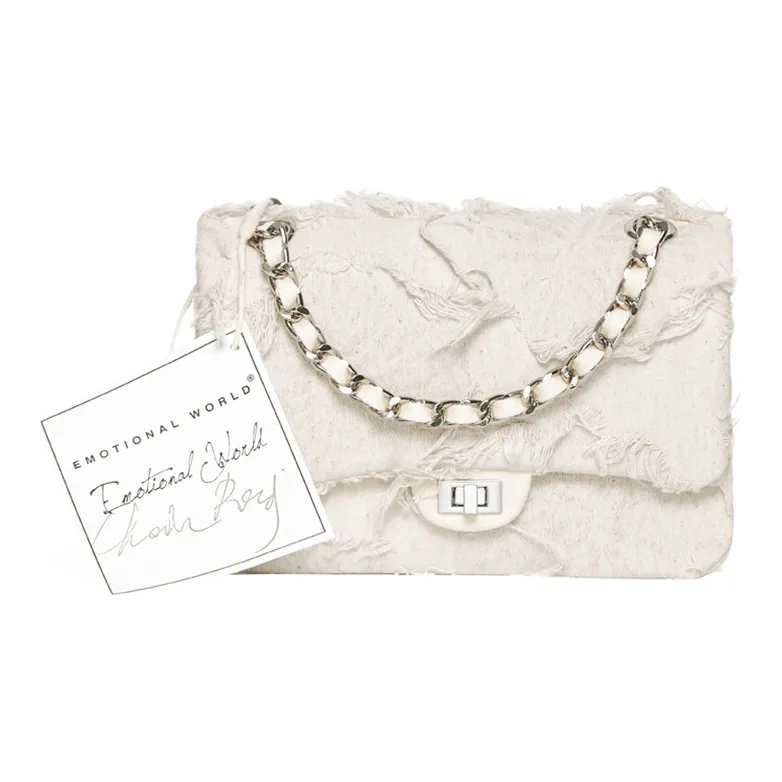 Emotional World Cotton Small Square Bag Hobo Bag Shoulder Bag Crossbody Bag Mini Women's White