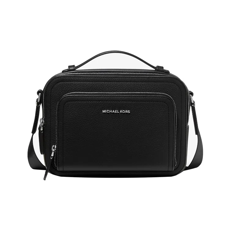 MICHAEL KORS Hudson Leather Camera Bag, Crossbody Handbag Medium Size Men's Black