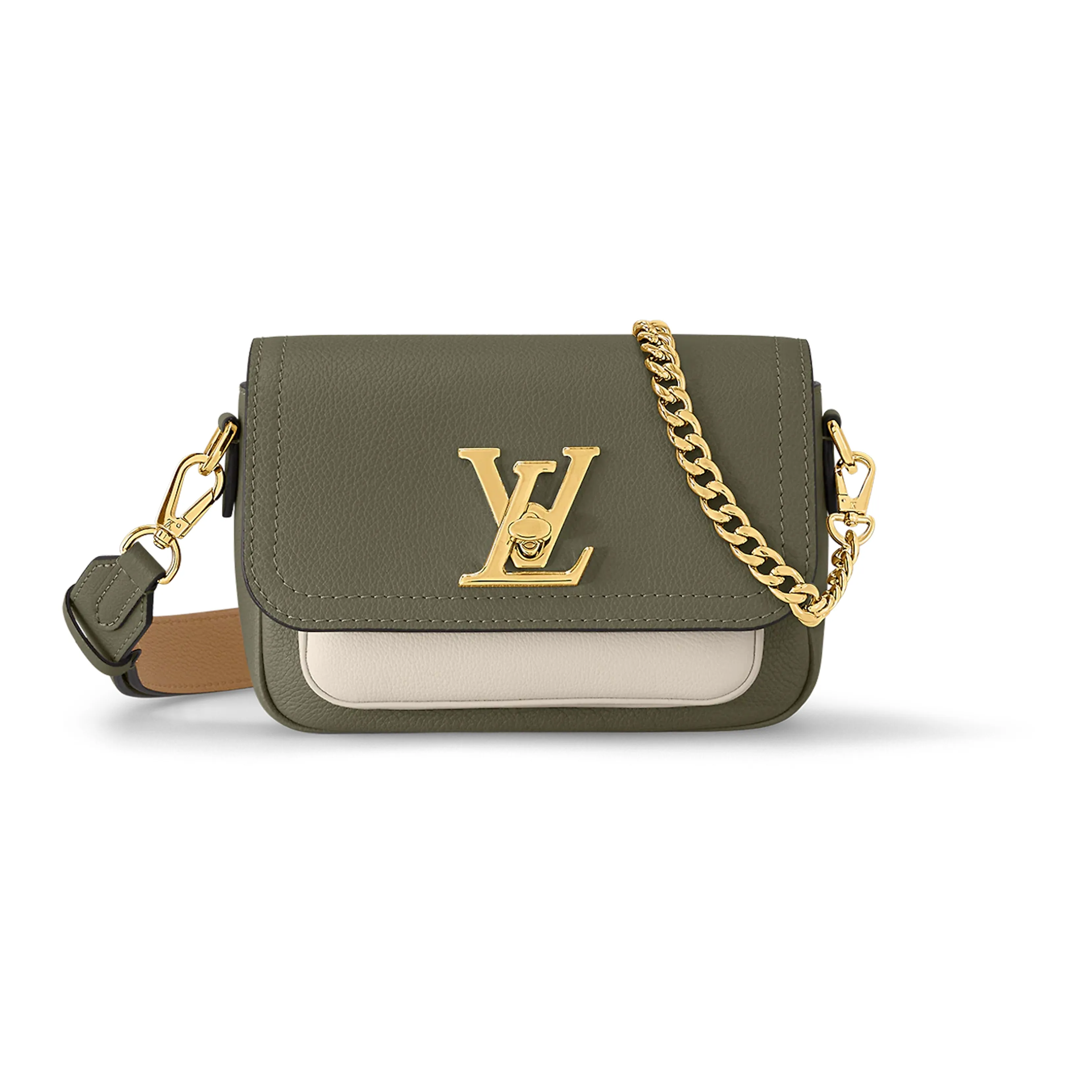 LOUIS VUITTON Lockme Tender Grained Calfskin Portable Crossbody Bag Shoulder Bag Women's Avocado Green