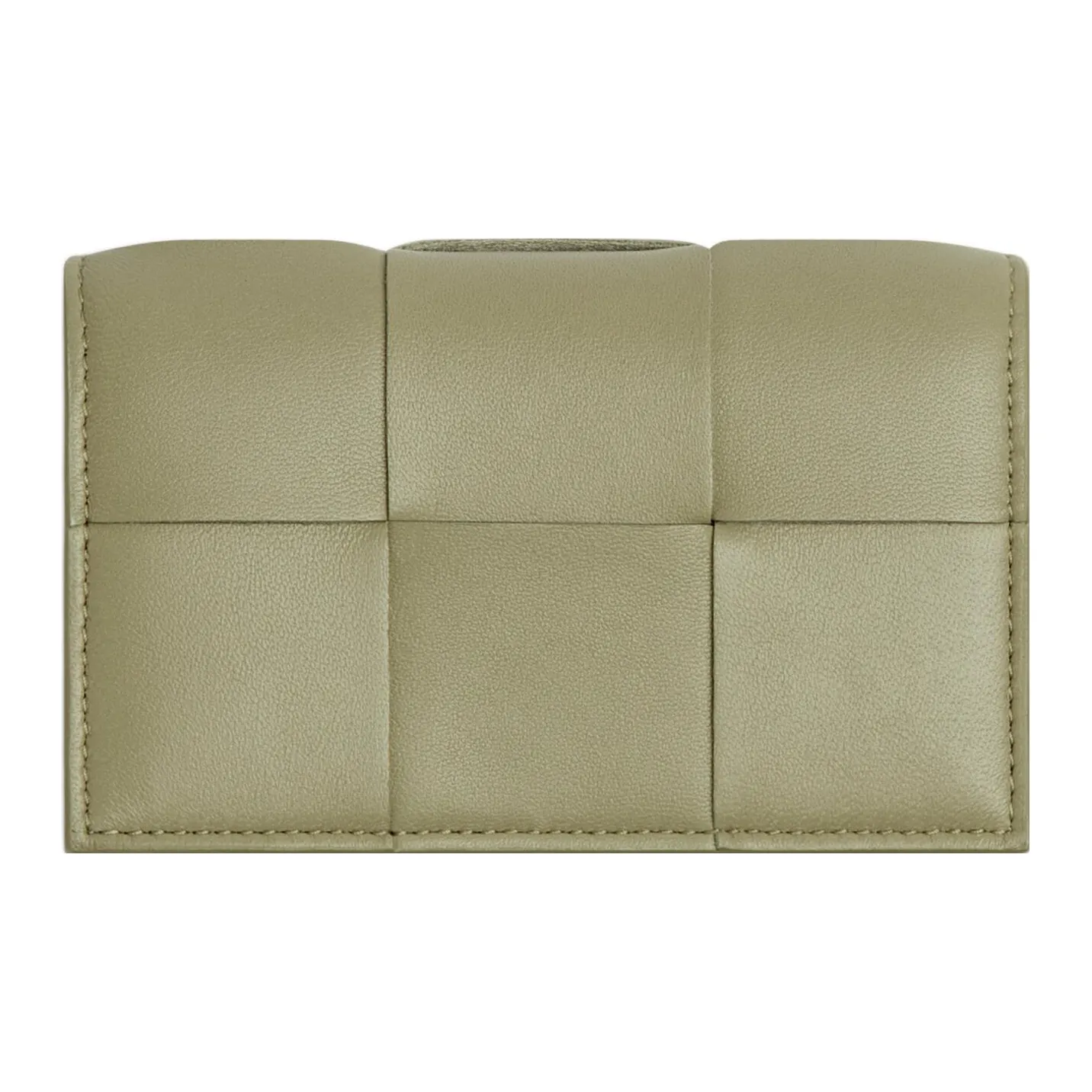 Bottega Veneta Lambskin Кожаный держатель для карт для женщин цвет лайм-зеленый