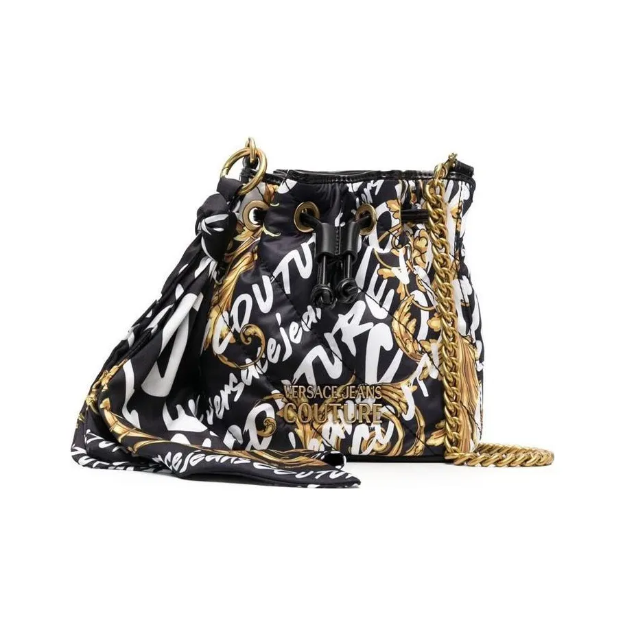 VERSACE JEANS COUTURE Fabric Bucket Bag, Shoulder Bag, Crossbody Bag Regular Women's Black