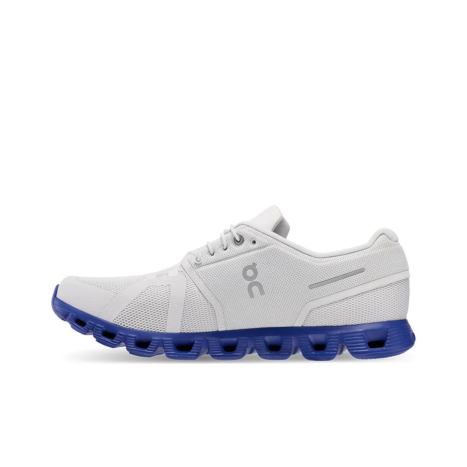 On Cloud 5 Cushioning, Slip Resistant, Breathable, Lightweight Low Top Casual Shoes Men's White Blue
