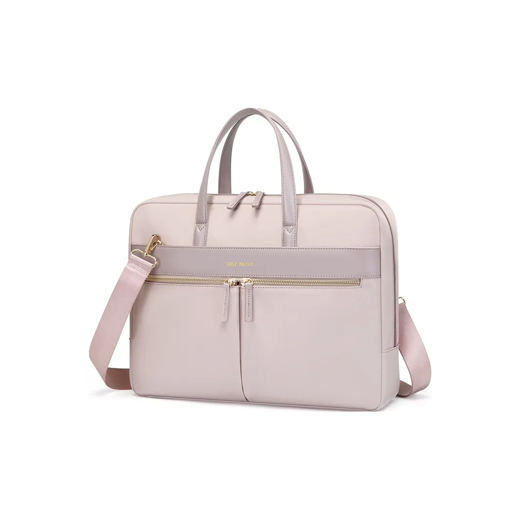 GOLF Fabric Lawyer Bag, Handbag, Briefcase, Laptop Bag Tubas Women's Leather Pink/Elegant Black