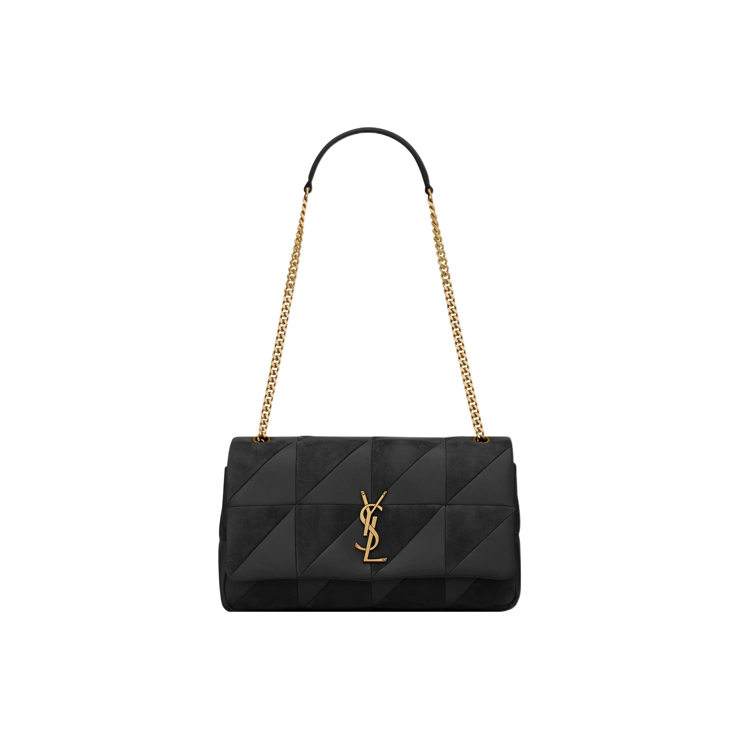 SAINT LAURENT Jamie Lambskin With Suede Detail Portable Crossbody Bag, Shoulder Bag Women's Black