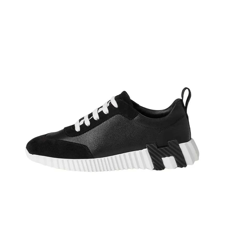HERMES Bouncing Abrasion Resistant Low Top Sports Casual Shoes Women's Black