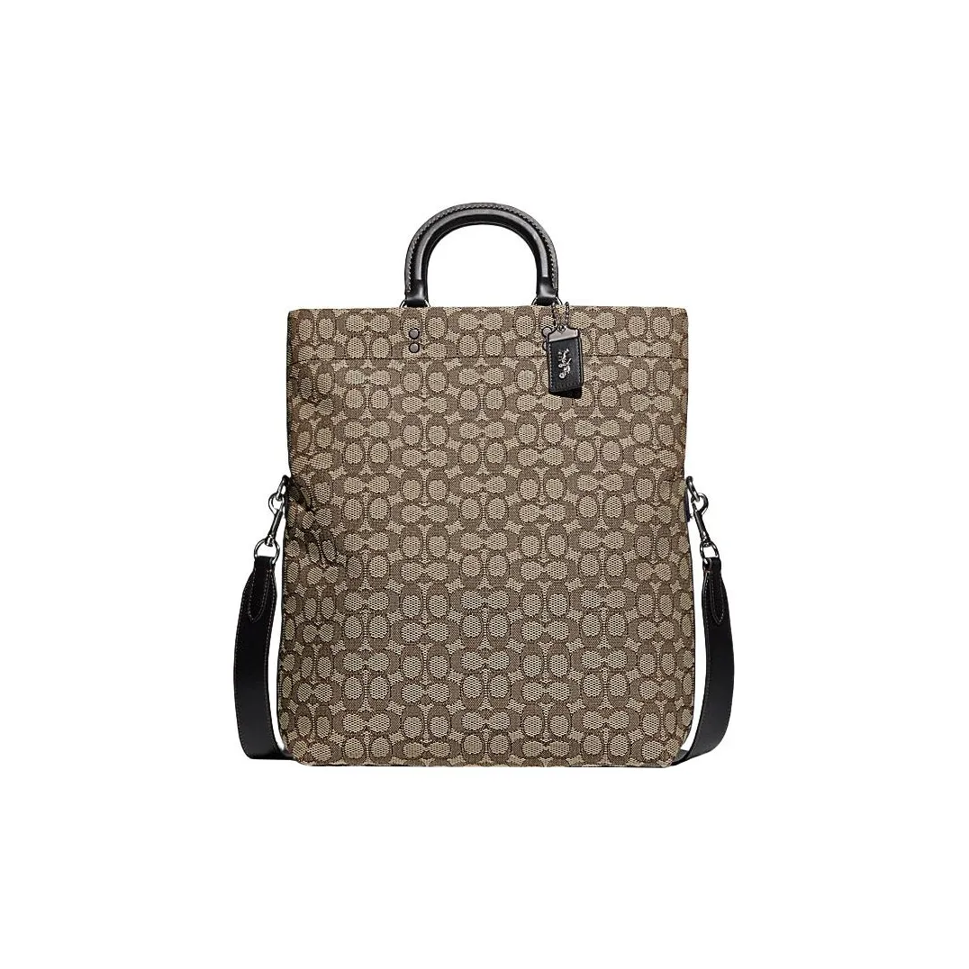 COACH Ткань Тоут Сумка Сумка для покупок Сумка Сумка через плечо Сумка через плечо Большая Мужская Коричневая