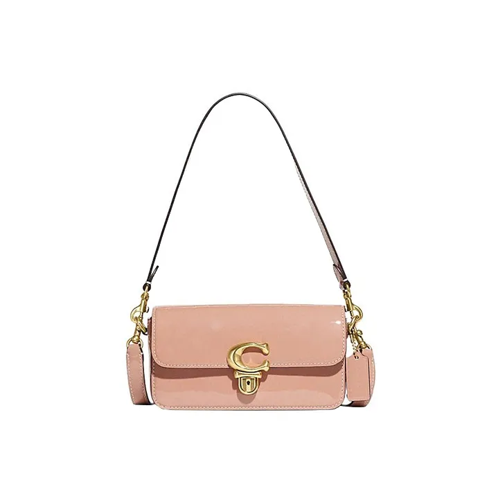 COACH Studio Cow Leather Handbag, Crossbody Bag, Shoulder Bag Trumpets Women's Nude Pink