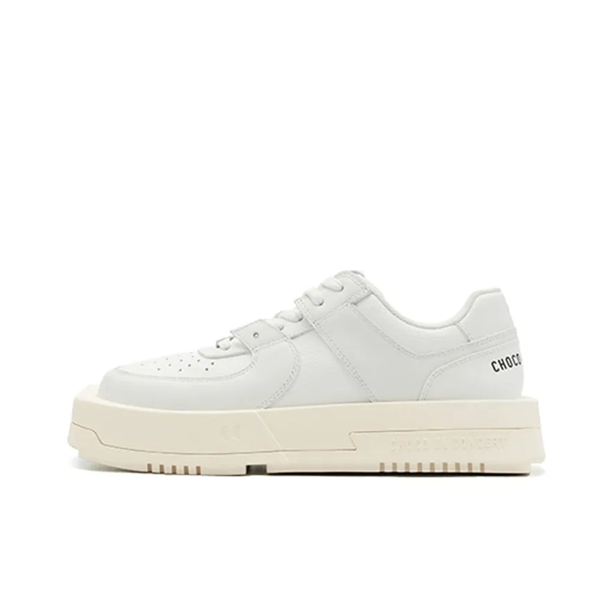 CHOCO CONCERT Cow Leather Stylish Skateboarding Shoes Unisex White