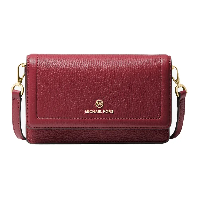 MICHAEL KORS Jet Set Charm Кожа Сумка через плечо Сумка на плечо Маленькая Женская Бордовая