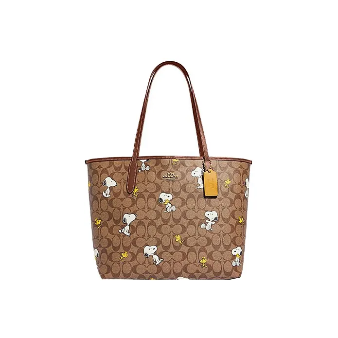 COACH Dempsey Artificial Leather Tote Bag Shopping Bag Handbag Shoulder Bags Women's Brown