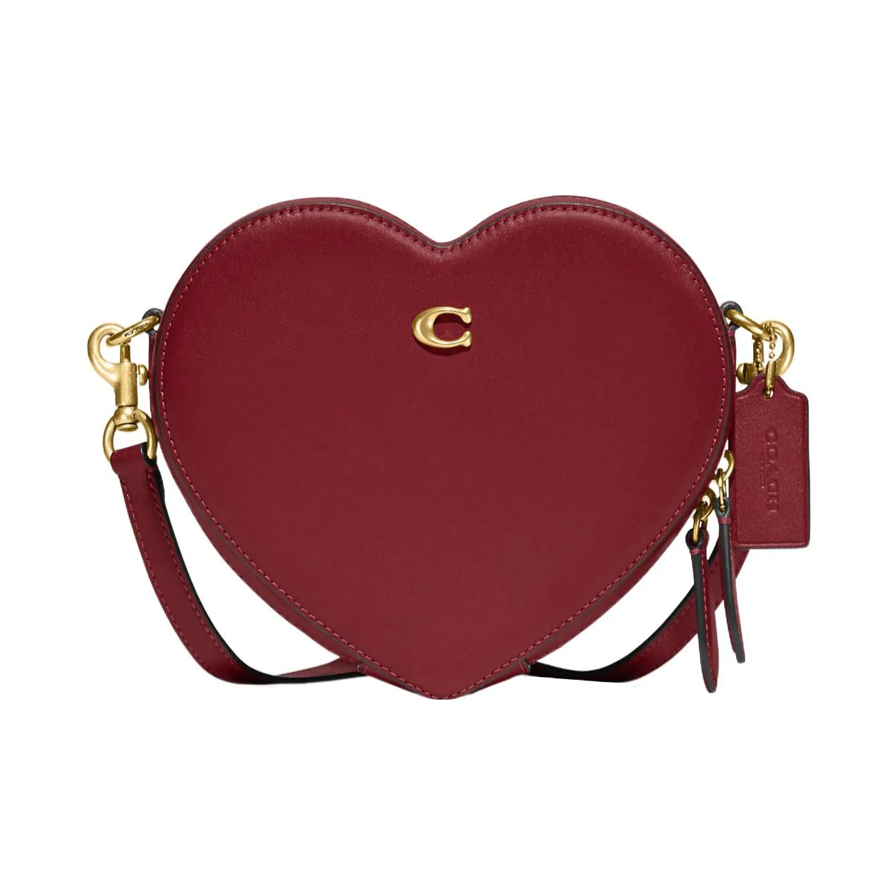COACH Glove Tanning Shoulder Bag, Crossbody Bag Trumpets Women's Cherry Red