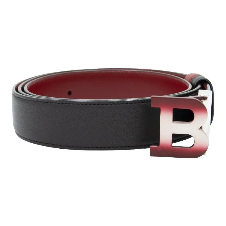 BALLY Двойной сторонний градиентный ремешок с буквой B плавная застежка кожа мужские ширина 3,5 см