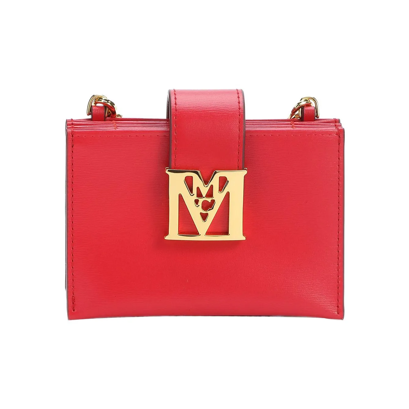 MCM Кожа Держатель для карт Мини Женский Пламя Красный
