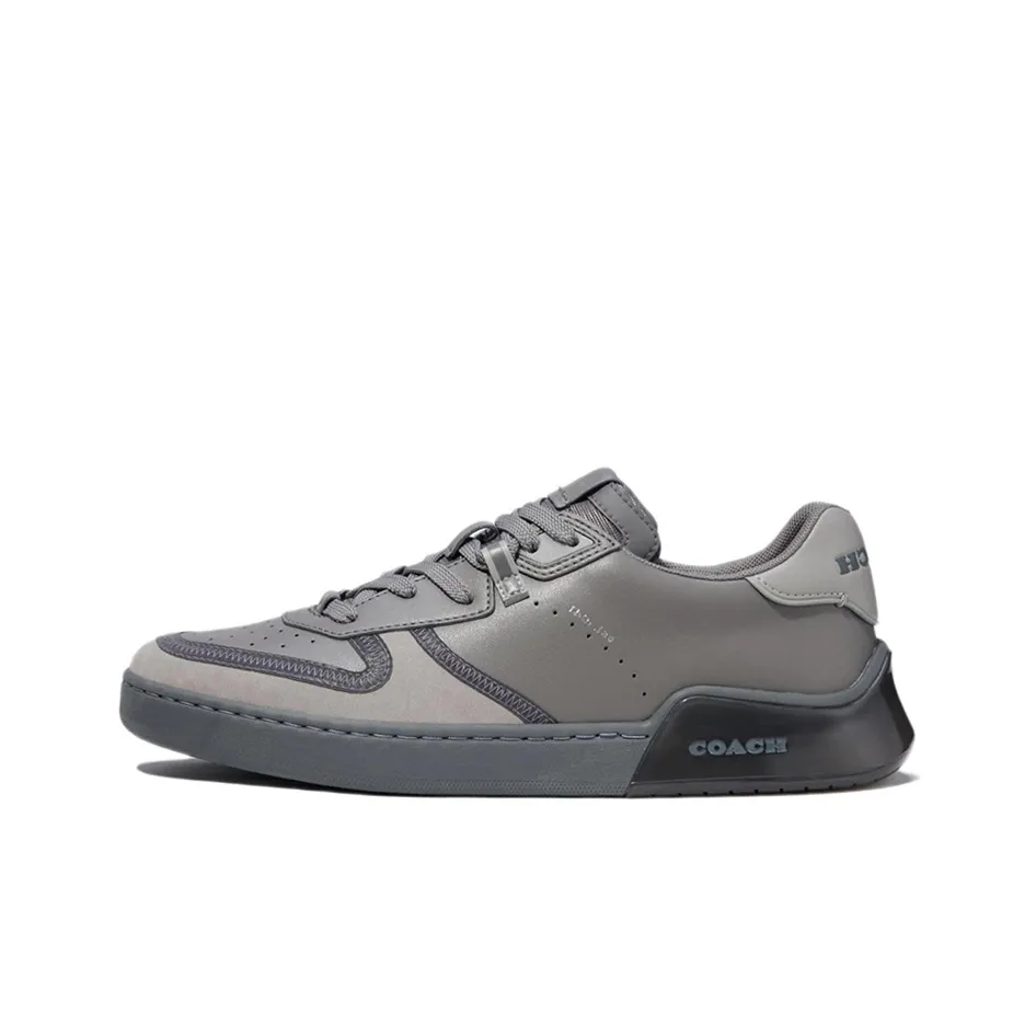 COACH Court Low Top Stylish Skateboarding Shoes Men's Gray