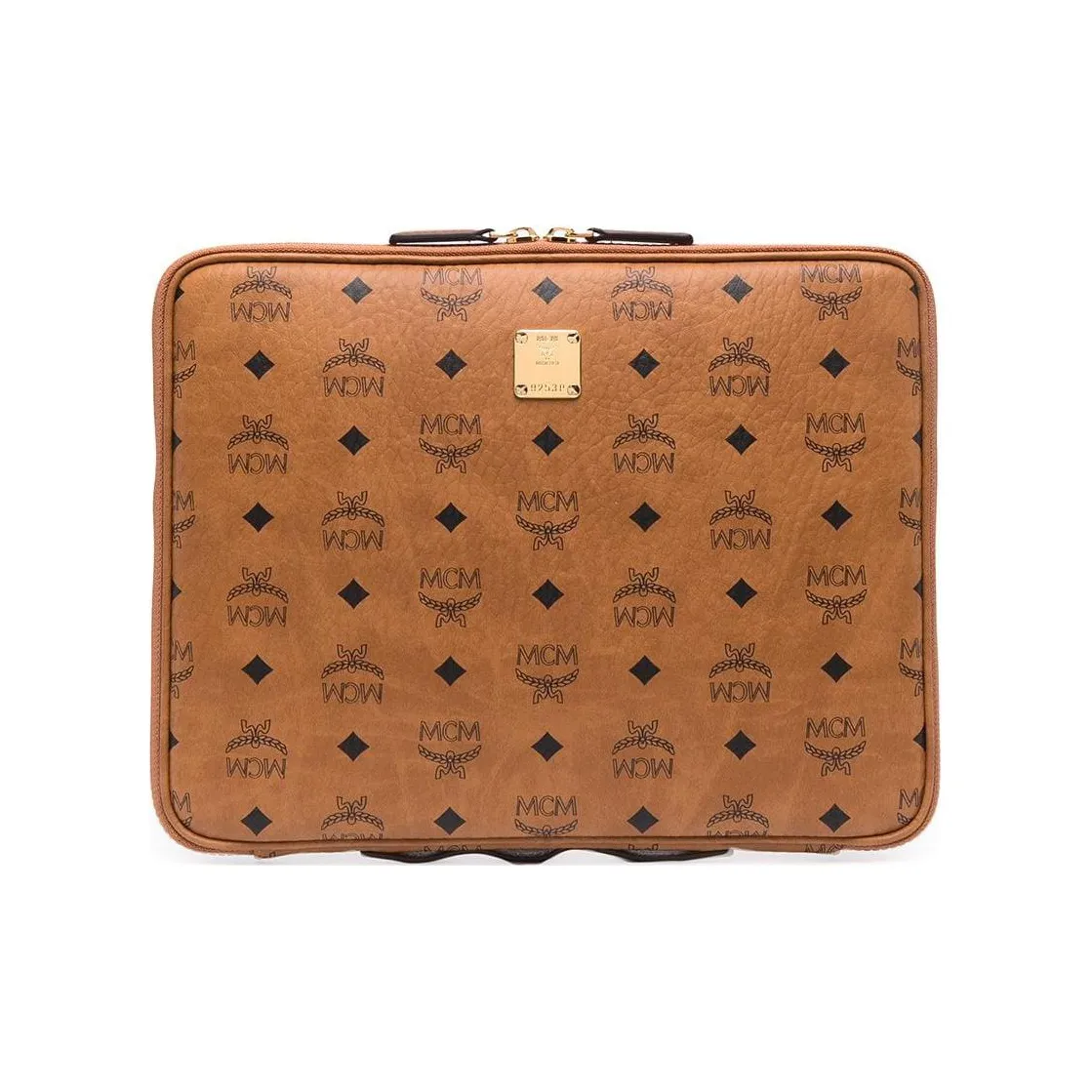 MCM Клатч из искусственной кожи средний унисекс цвет коньячный коричневый