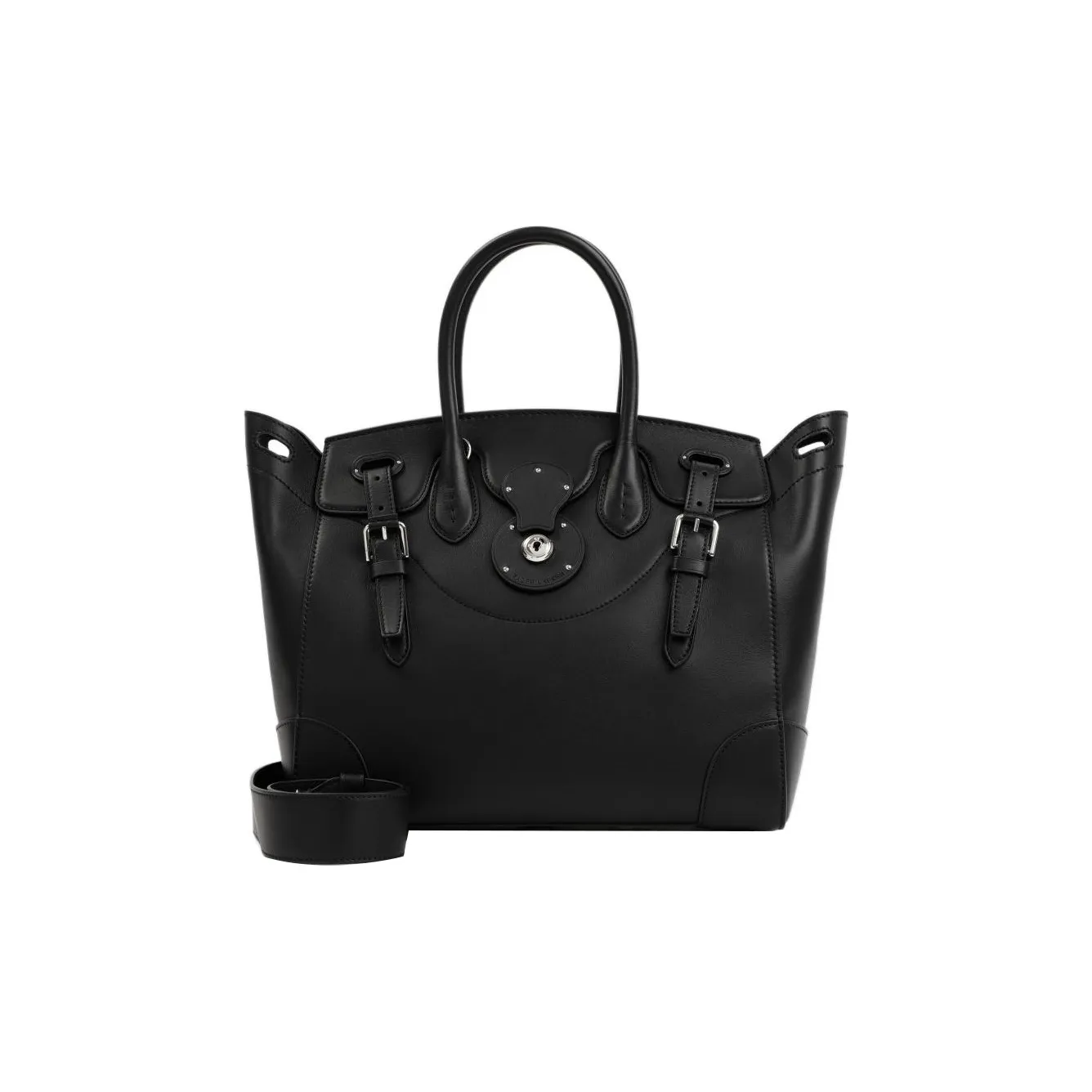 Polo Ralph Lauren Soft Ricky Calfskin Portable Crossbody Bag, Shoulder Bag Women's Black