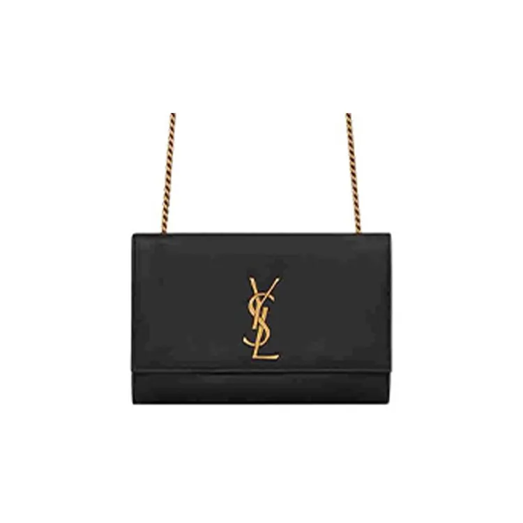 SAINT LAURENT KATE Cow Leather Double Sided Chain Crossbody Bag, Shoulder Bag Women's Black