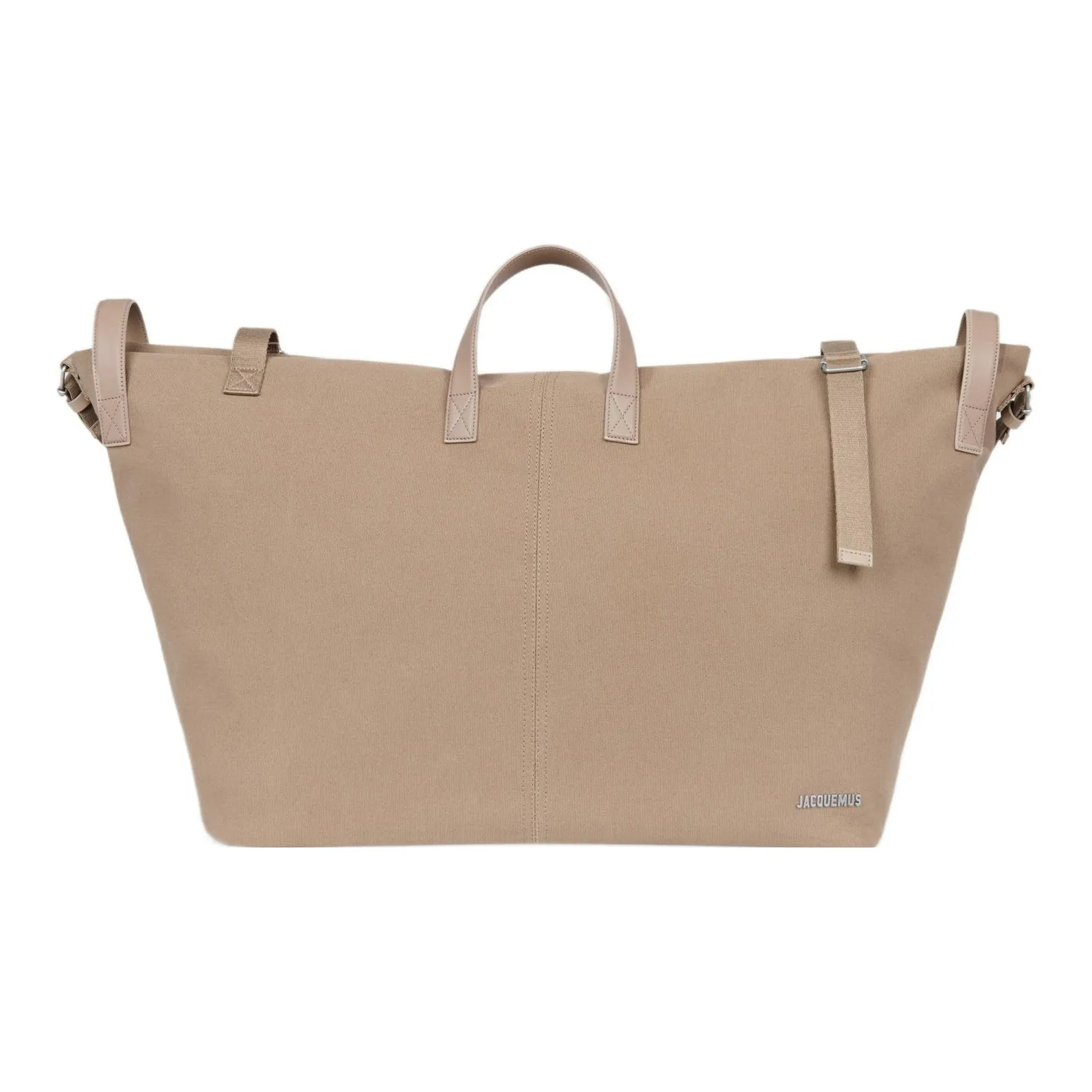 Jacquemus Cotton Canvas Tote Bag, Shopping Bag, Luggage Bag, Shoulder Bag, Crossbody Bag, Handbag Women's Dark Beige