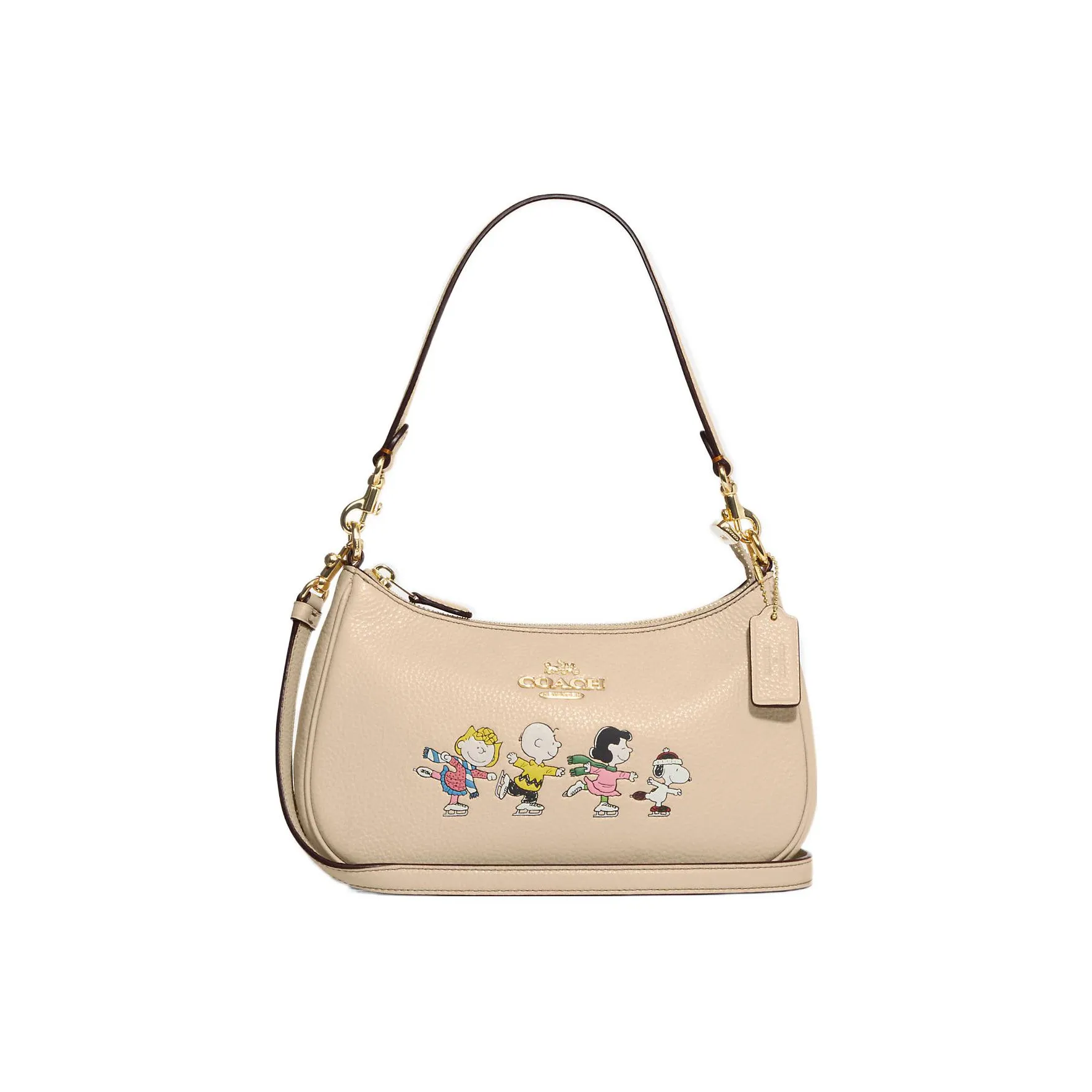 COACH Peanuts Snoopy Collaboration Teri Pebbled Cow Leather Shoulder Bag Handbag Shoulder Bag Women's Ivory White