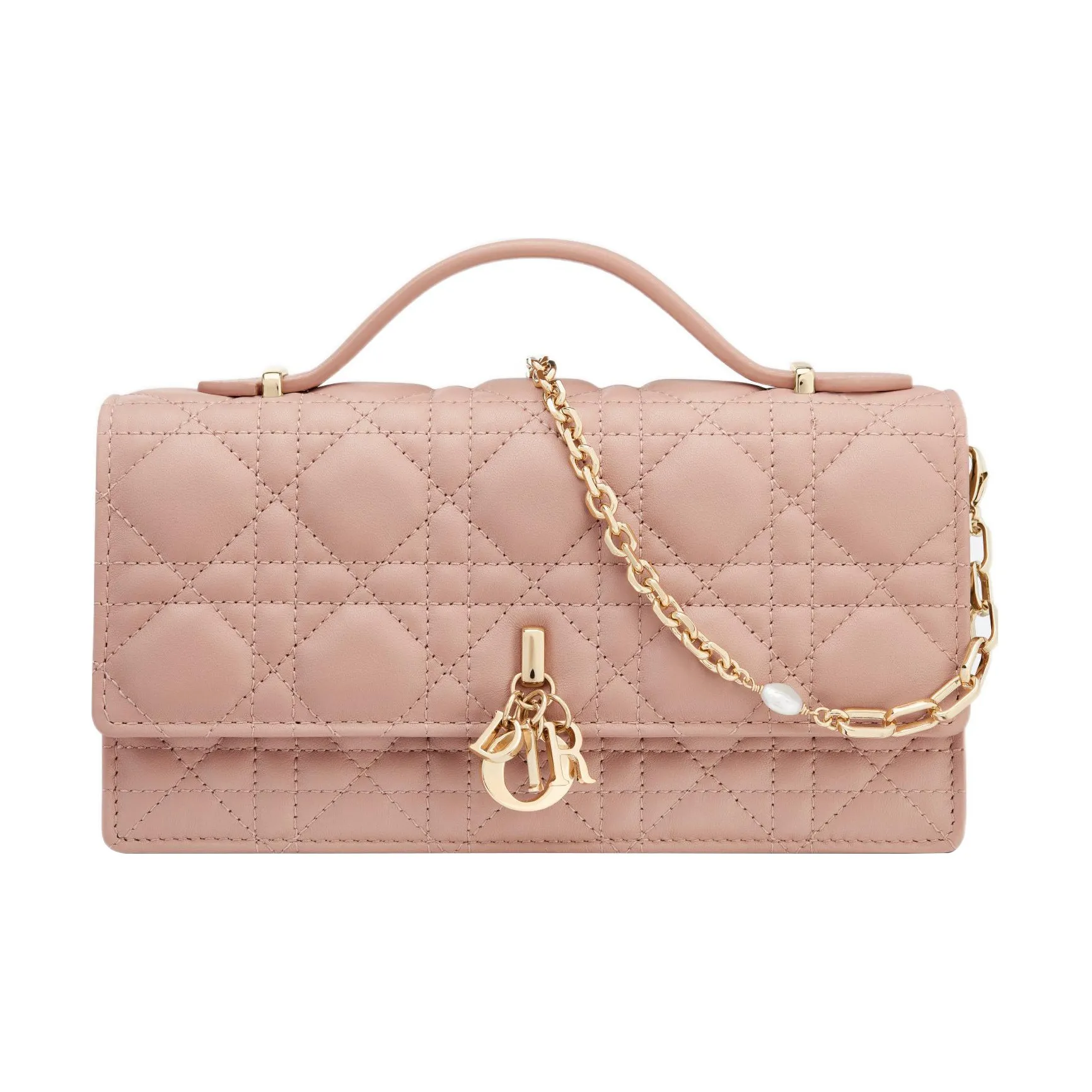DIOR Lady Dior Sheepskin Shoulder Bag, Crossbody Bag, Handbag Regular Women's Rose Pink
