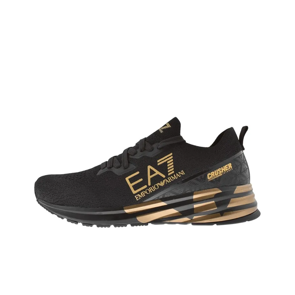 EMPORIO ARMANI EA7 Износостойкий Дышащий Низкий Топ Спортивная Повседневная Обувь Унисекс Черный