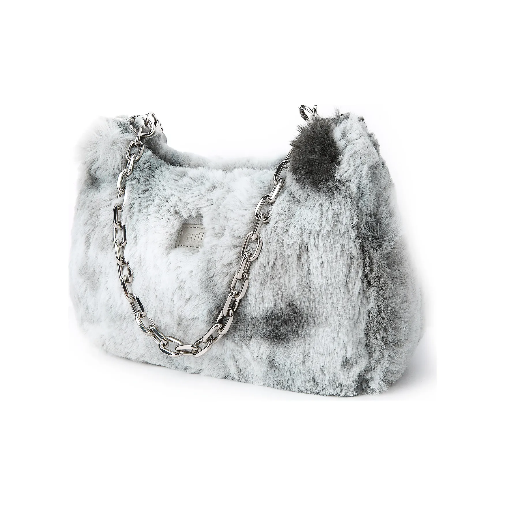 Guuka Plush Shoulder Bag Versatile Girlish Crossbody Bag Women's Gray