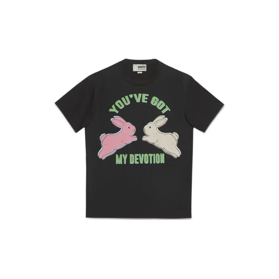 GUCCI Gucci X Harry Styles Co-branded FW22 Regular T-Shirt Unisex Black