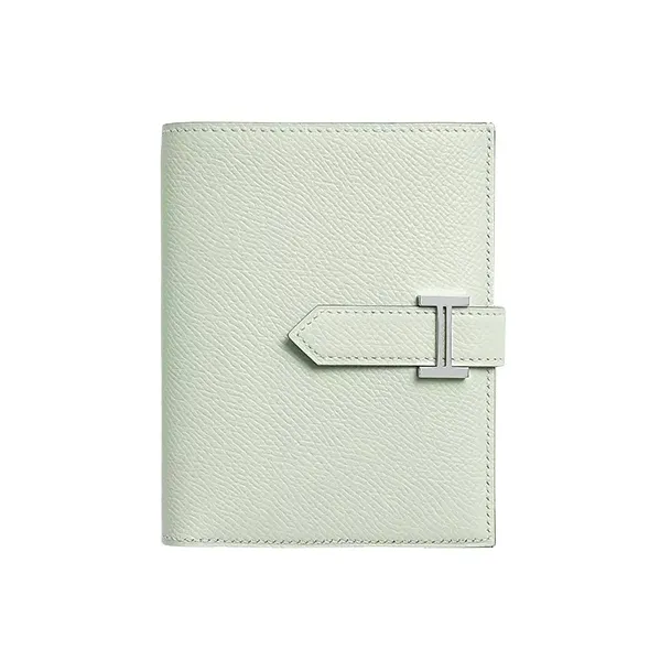 HERMES Bearn Epsom Calfskin Card Holder, Wallet Regular Women
s 0S Vert Fizz Bubble Green