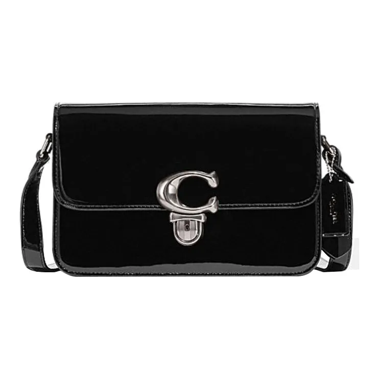 COACH Studio Cow Leather Small Square Bag, Crossbody Bag, Shoulder Bag Women's Black